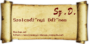 Szolcsányi Dénes névjegykártya