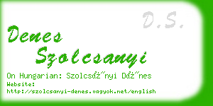 denes szolcsanyi business card